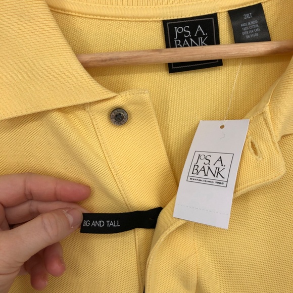 Jos A Bank Mens‎ Traveler Polo Size 2XLT Butter Yellow Short Sleeve Nwt - Picture 3 of 14